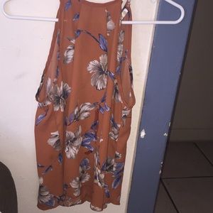 Orange summer shirt with flowers